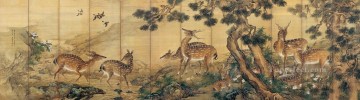 Shenquan deer near brook antique Chinese Oil Paintings